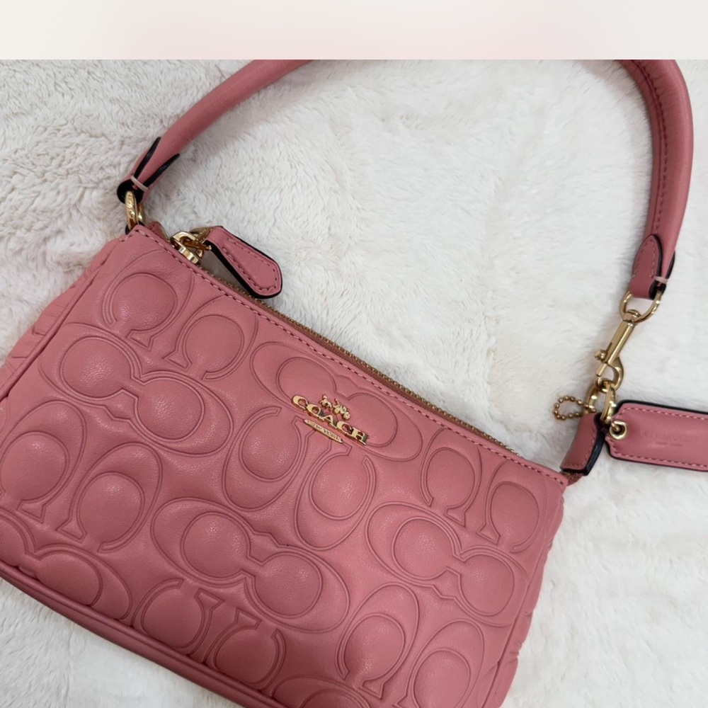 Coach Nolita Pink Embossed Handbag Purse - Picture 4 of 6